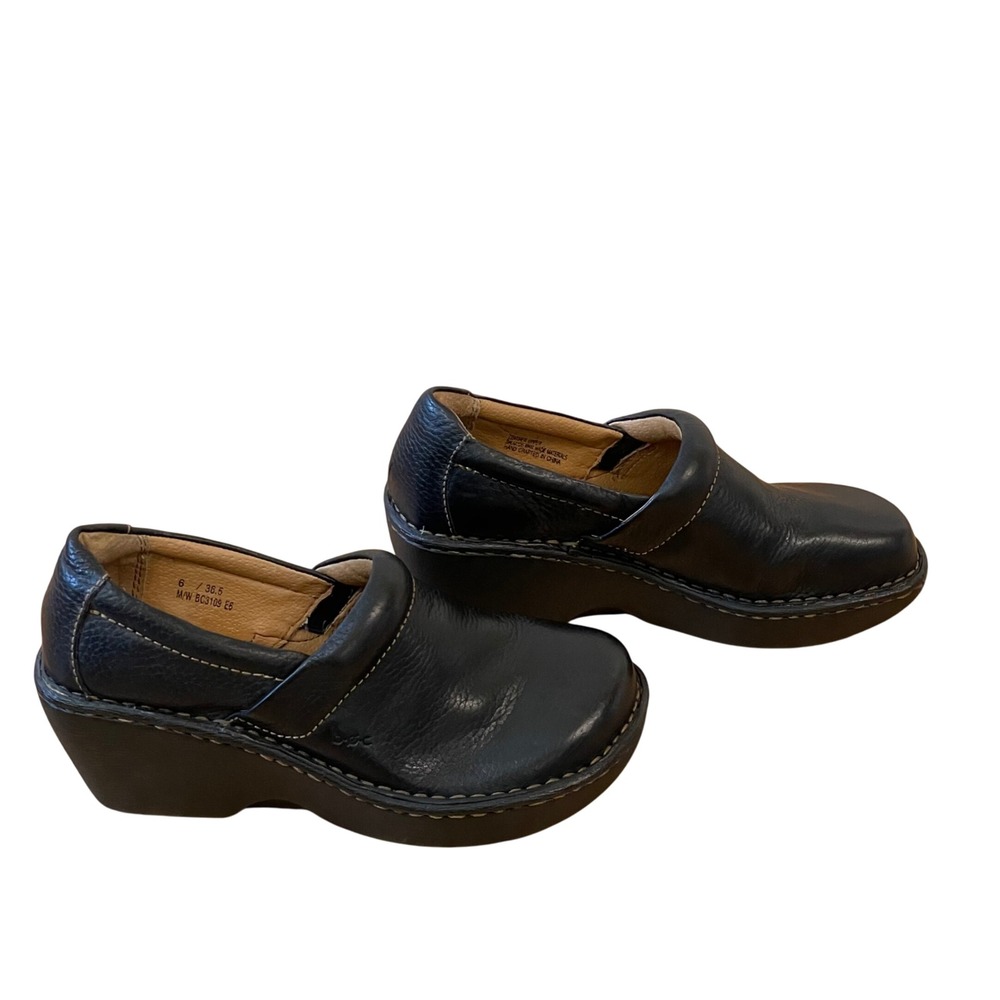 B.o.c Women's Leather Clogs Comfort Slip On Shoes Black Size 6‎ M/W - Picture 2 of 9